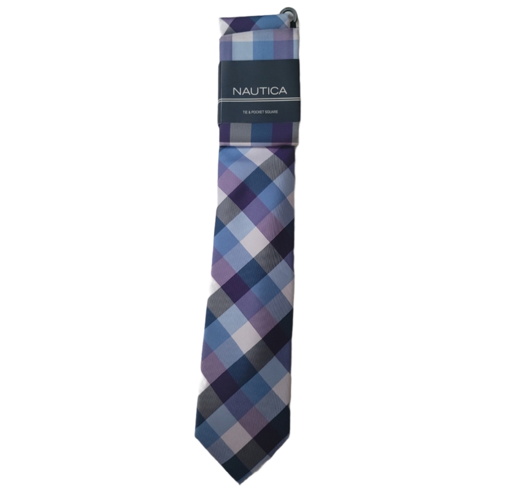 Men's Nautica Plaid Tie & Pocket Square